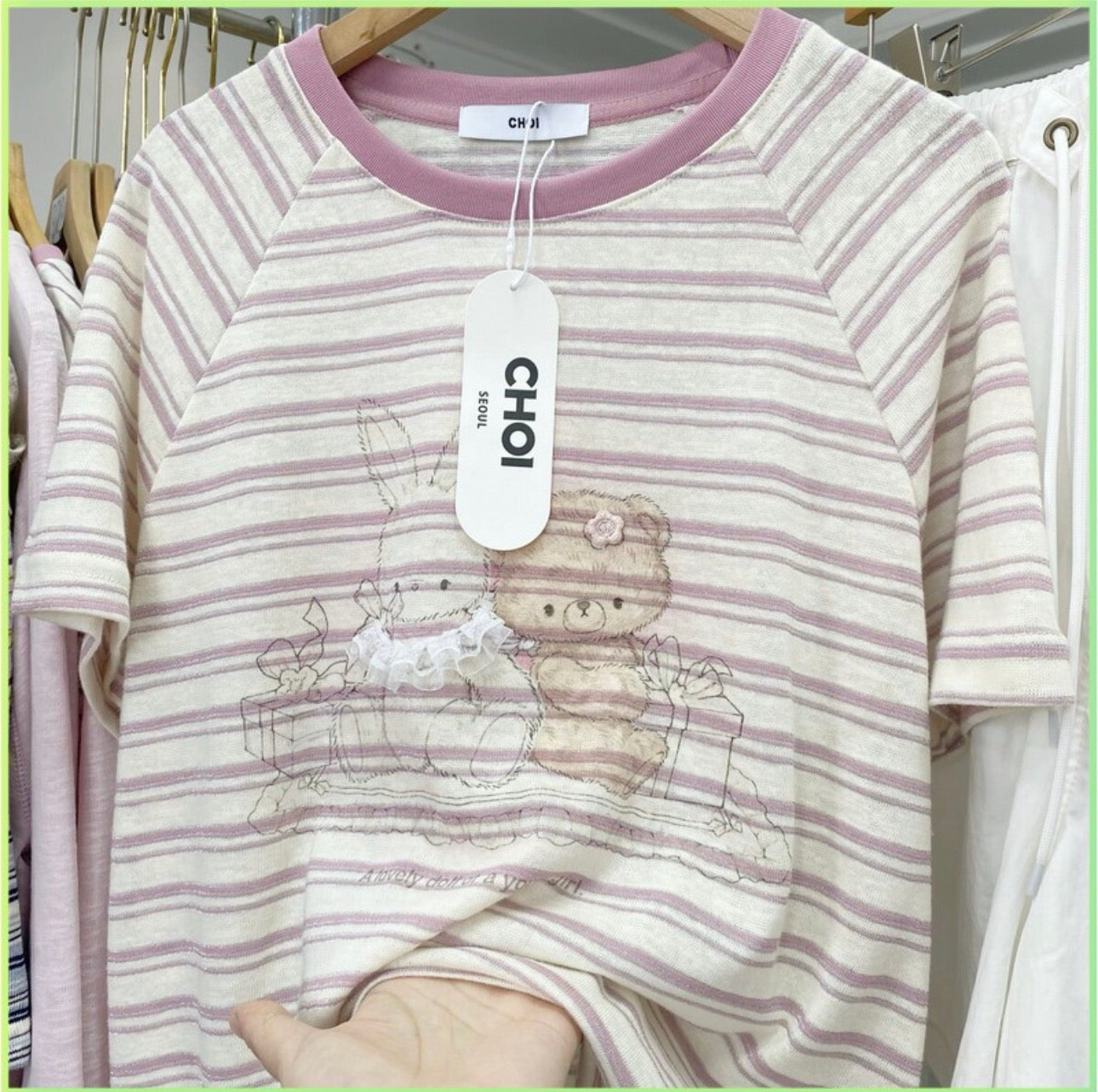 Korean Fashion Cute Animals Style T-Shirt Series | Vintage Bear & Rabbit Teddy - Kawaii Fashion Items
