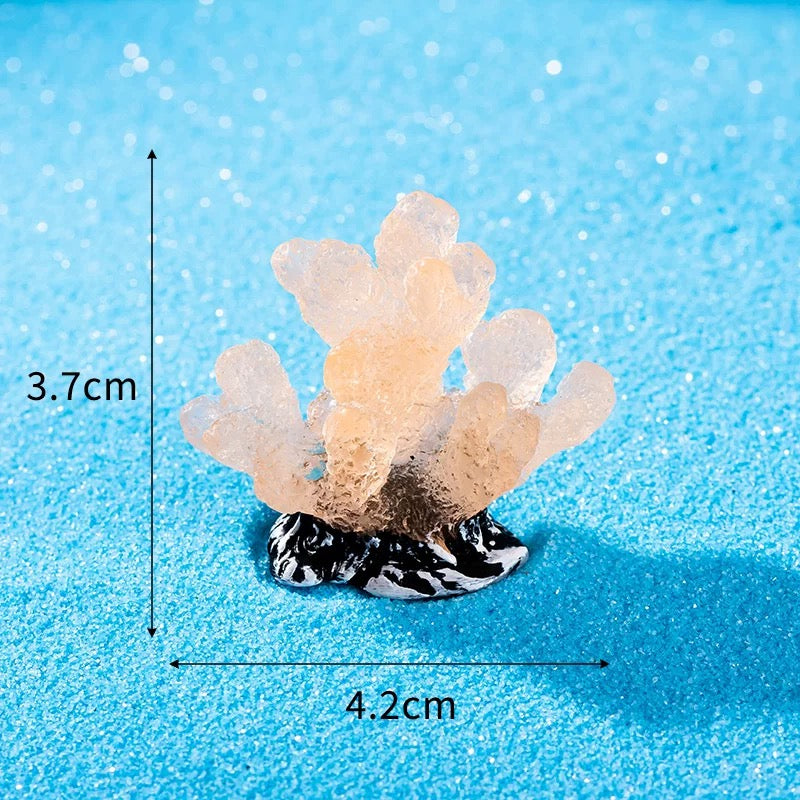 Japanese Cartoon Resin Ornament | Luminous GID Coral - For Betta Tropical Fish Tank Toy Micro Landscape Creative Plant Decoration