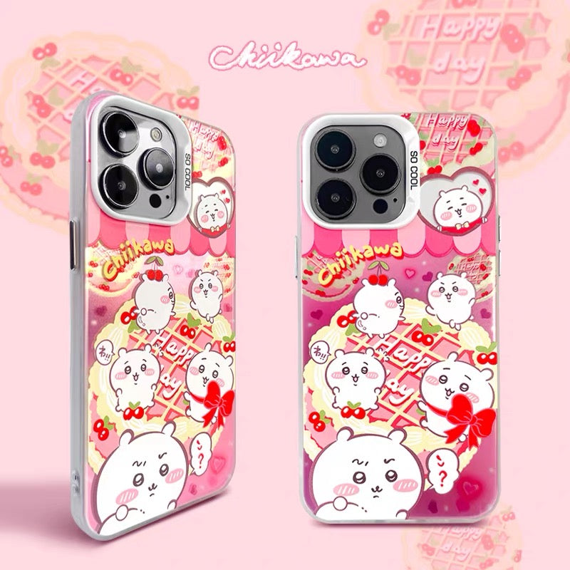 Japanese Cartoon ChiiKawa Happy Day with Sweets Laser Case | ChiiKawa Hachiware Usagi - Phone Case Samsung Galaxy S26 S25 S24 S23 S22 S21 FE Ultra Edge