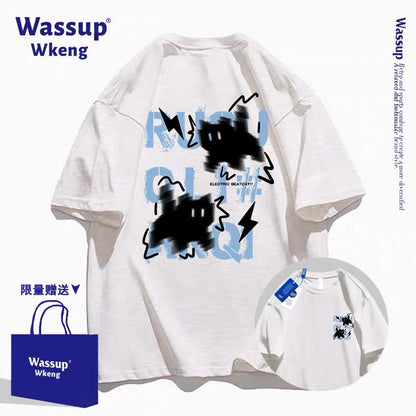 Cute Cartoon Cute Kitten Style T-Shirt Series | Socking Black Cat Front & Back - Kawaii Fashion Items for Child & Adult