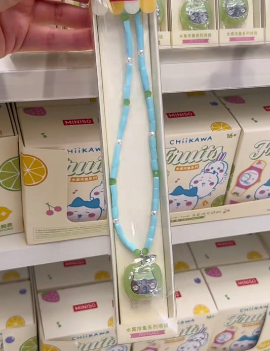 ちいかわ X MINISO フルーツマーケットシリーズ フルーツマーケットネックレス | ちいかわ ハチワレ うさぎ - かわいいアイテム 部屋の装飾 人形