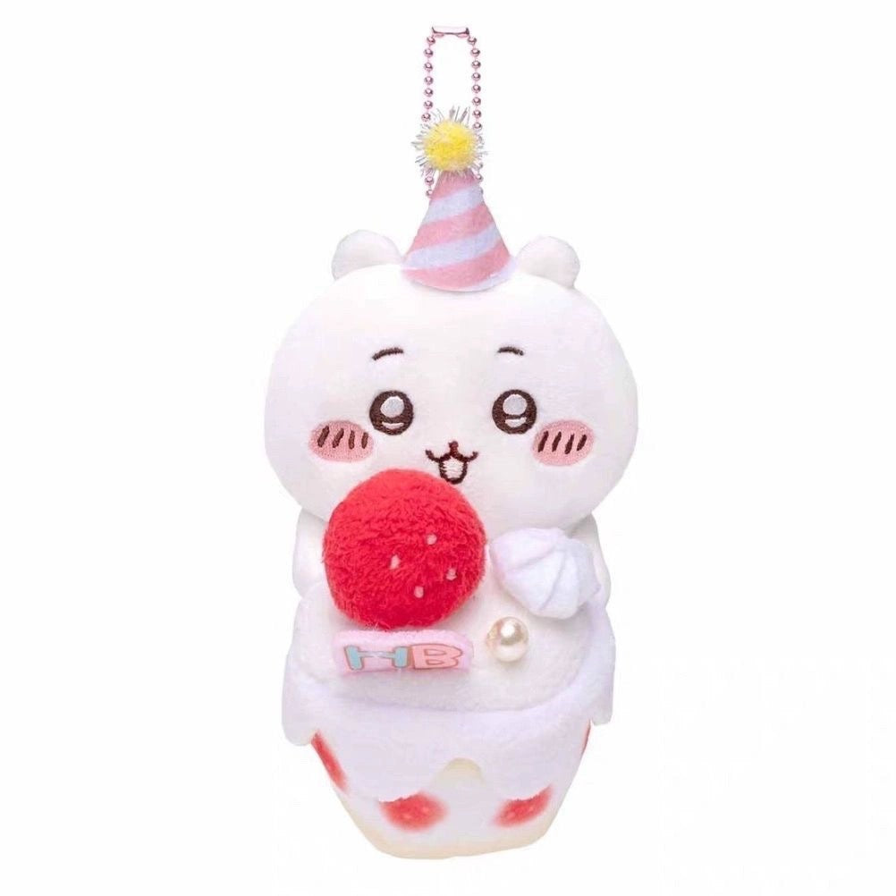 Japan ChiiKawa Happy Birthday Series | Birthday Cake ChiiKawa Hachiware - Mini Plush Doll keychain WinnieTheBirds Toy Shop
