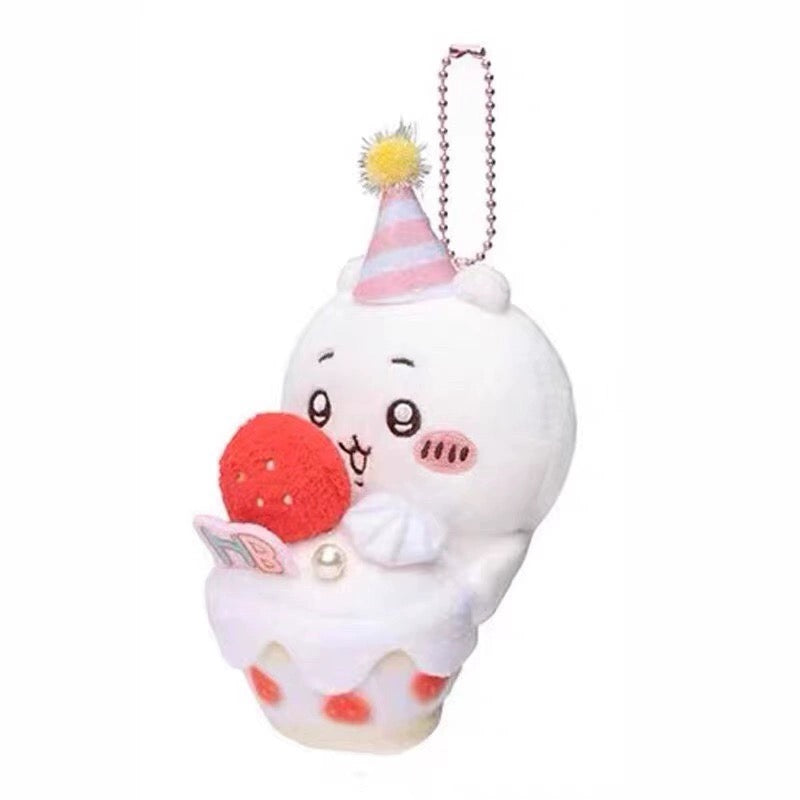Japan ChiiKawa Happy Birthday Series | Birthday Cake ChiiKawa Hachiware - Mini Plush Doll keychain WinnieTheBirds Toy Shop