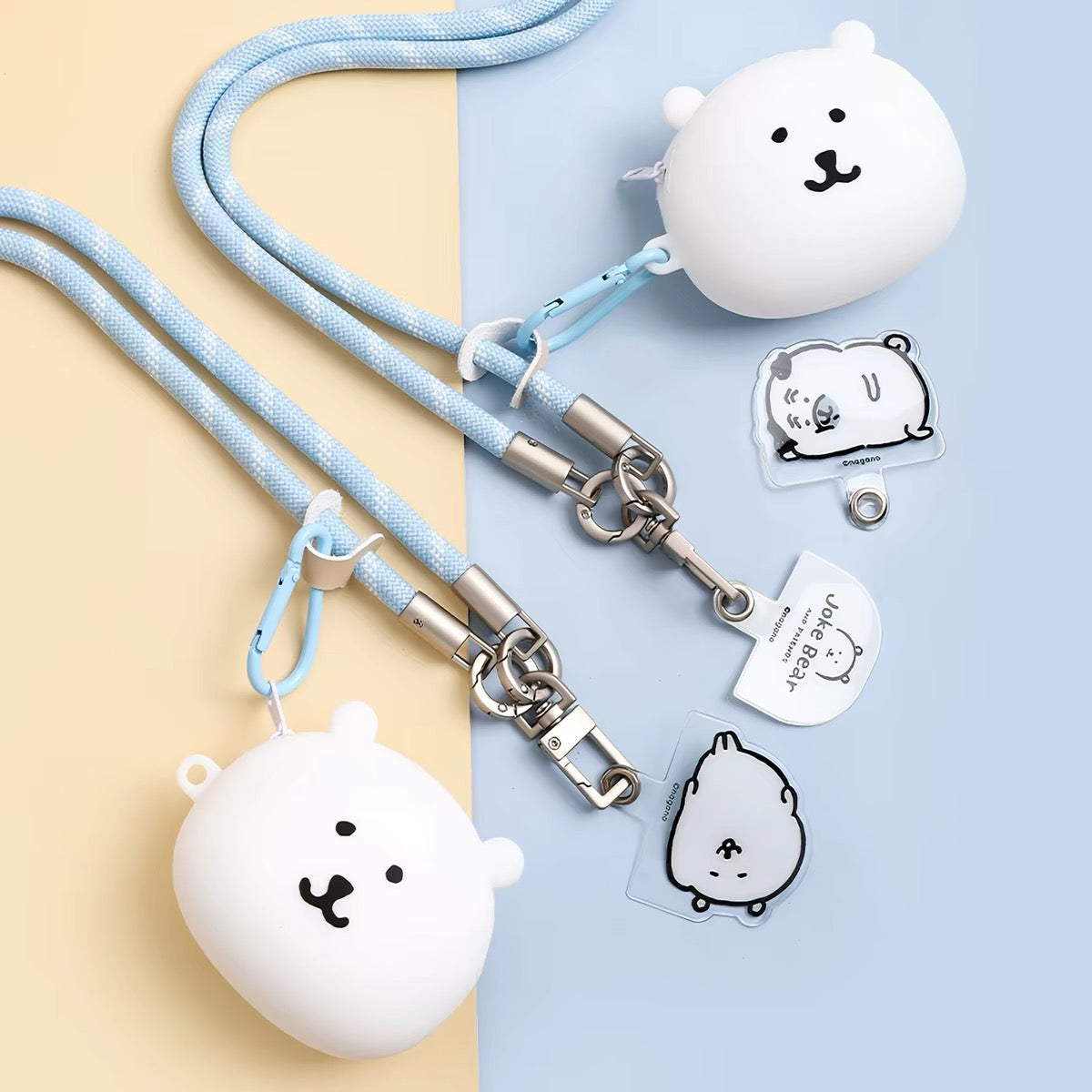 Joke Bear with friends Neck Phone Lanyard with Silicone Little Bag | for All Smart Phones