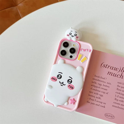 Japanese Cartoon ChiiKawa Look at you Silicone | Chiikawa Hachiware Usagi - iPhone Case 15 14 13 12 Pro ProMax WinnieTheBirds Toy Shop