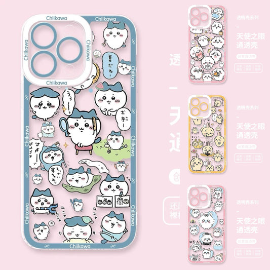Japanese Cartoon Chiikawa Daily Emo Version | Chiikawa Hachiware Usagi Momonga - iPhone Case PLUS SE2 XS XR X 11 12 13 14 15 16 16e 17 17e Pro Promax 12mini 13mini