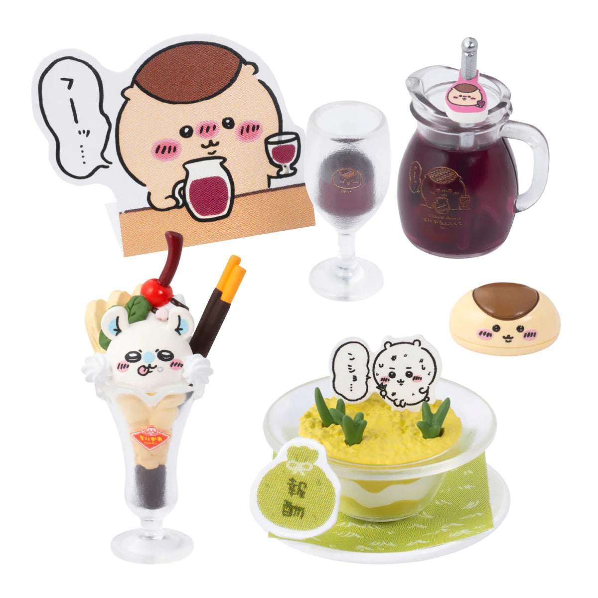 Japan Chiikawa Miniature Serise | Chiikawa Restaurant Mini Figure Collection (8 types) 8Pack BOX - Kawaii Miniature World Doll Room