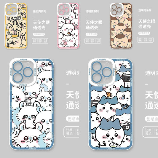 Japanese Cartoon Mofusand Full Sceen | Chiikawa Hachiware Usagi Momonga Kurimanju - iPhone Case PLUS SE2 XS XR X 11 12 13 14 15 16 16e 17 17e Pro Promax 12mini 13mini
