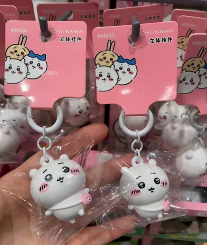 ChiiKawa X Miniso | Outing with bag ChiiKawa Hachiware Usagi Plastic Keychain - Kawaii Items Cute Accessories  WinnieTheBirds Toy Shop