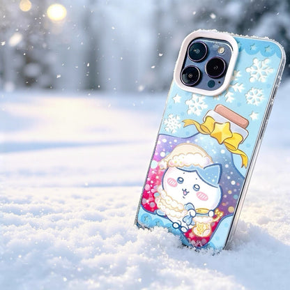 Japanese Cartoon ChiiKawa Winter Star Wish Laser Case | Chiikawa Hachiware Usagi Momonga Furuhonya 5 Styles - Phone Case Samsung Galaxy S26 S25 S24 S23 S22 S21 FE Ultra Edge