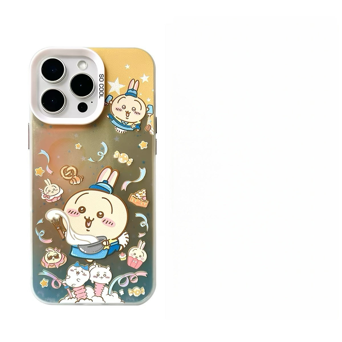 Japanese Cartoon ChiiKawa Cafe Waiter Laser Case | ChiiKawa Hachiware Usagi Momonga - Phone Case Samsung Galaxy S26 S25 S24 S23 S22 S21 FE Ultra Edge