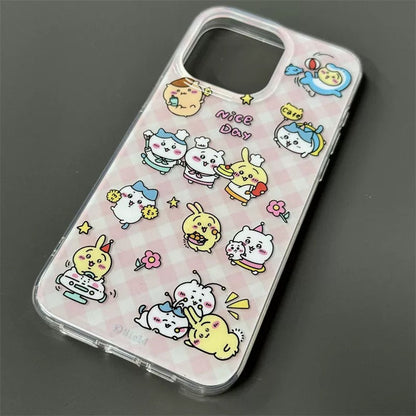 Japanese Cartoon ChiiKawa | Chiikawa Hachiware Usagi X Kirby Hangyodon - iPhone Case 11 12 13 14 15 16 16e 17 17e Pro Promax