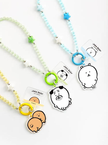 Joke Bear with friends Phone Lanyard Short Version | Joker Bear Pug Moguracorokke - for All Smart Phones- for All Smart Phones