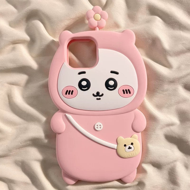 Japanese Cartoon ChiiKawa Pajamas Outing Silicone | Chiikawa Hachiware - iPhone Case 15 14 13 12 Pro ProMax WinnieTheBirds Toy Shop