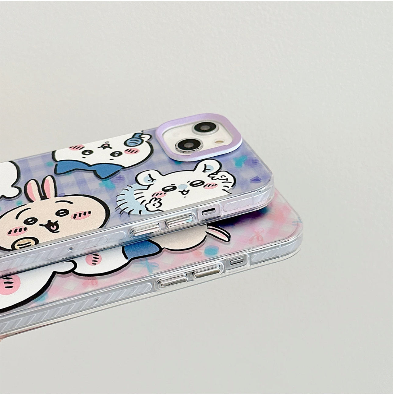 Japanese Cartoon iPhone Case with Strap | Laser Playing Group ChiiKawa Hachiware Usagi Momonga - iPhone CasePhone Case  7 8 PLUS SE2 XS XR X 11 12 13 14 15 Pro Promax 12mini 13mini  WinnieTheBirds Toy Shop