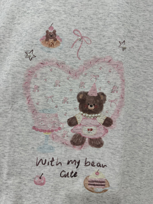Korean Fashion Cute Animals Style T-Shirt Series | Party Teddy Bear - Kawaii Fashion Items 