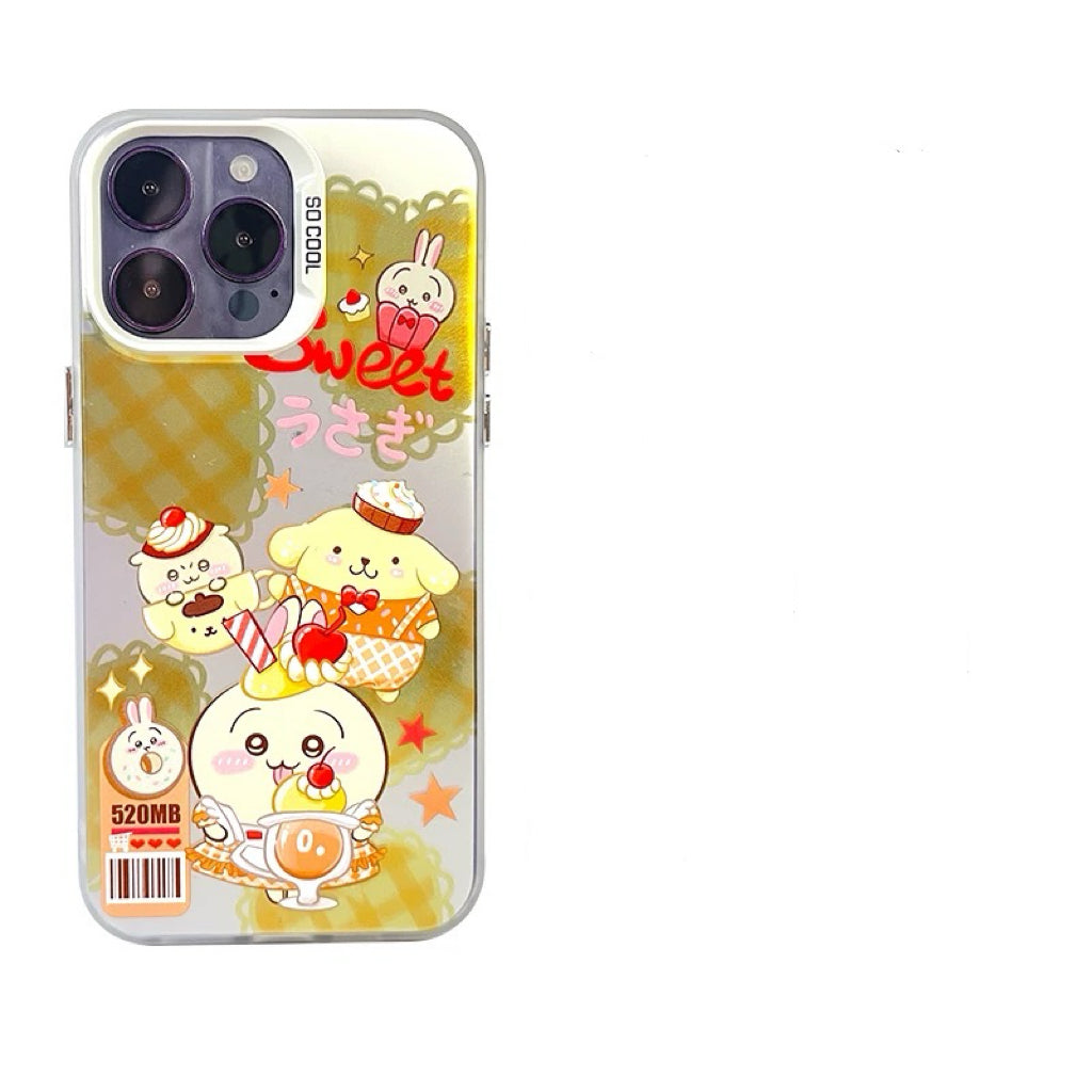 Japanese Cartoon ChiiKawa | Sweet with ChiiKawa My Melody Hachiware Cinnamoroll Usagi Pompompurin Laser - iPhone Case 11 12 13 14 15 16 Pro Promax WinnieTheBirds Toy Shop