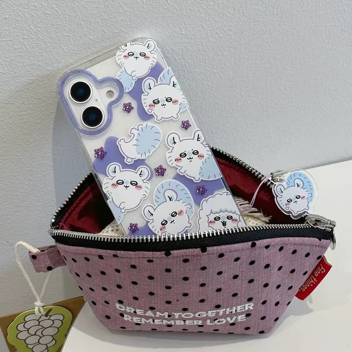 Japanese Cartoon ChiiKawa Gittler Colour Clear Case with Phone Strap | Full Emo Chiikawa Hachiware Usagi Momonga - Phone Case Samsung Galaxy S26 S25 S24 S23 S22 S21 FE Ultra Edge