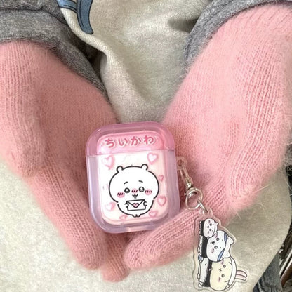 Japanese Cartoon ChiiKawa Lovely Day | Chiikawa Hachiware Usagi Pink Blue Yellow with Keychain - AirPods AirPodsPro AirPods3 AirPods4 Case WinnieTheBirds Toy Shop