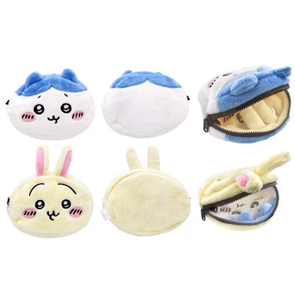 Japanese Cartoon Chiikawa Double Face Make Up Bag | ChiiKawa Hachiware Usagi Momonga Monster - Kawaii Plush Doll Purse Bag WinnieTheBirds Toy Shop