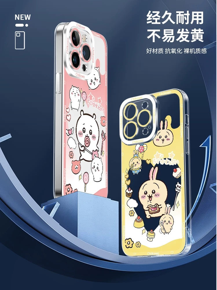 Japanese Cartoon Chiikawa Heart Shape Daily Version | Chiikawa Hachiware Usagi Momonga Kurimanju Rakko - iPhone Case PLUS SE2 XS XR X 11 12 13 14 15 16 16e 17 17e Pro Promax 12mini 13mini