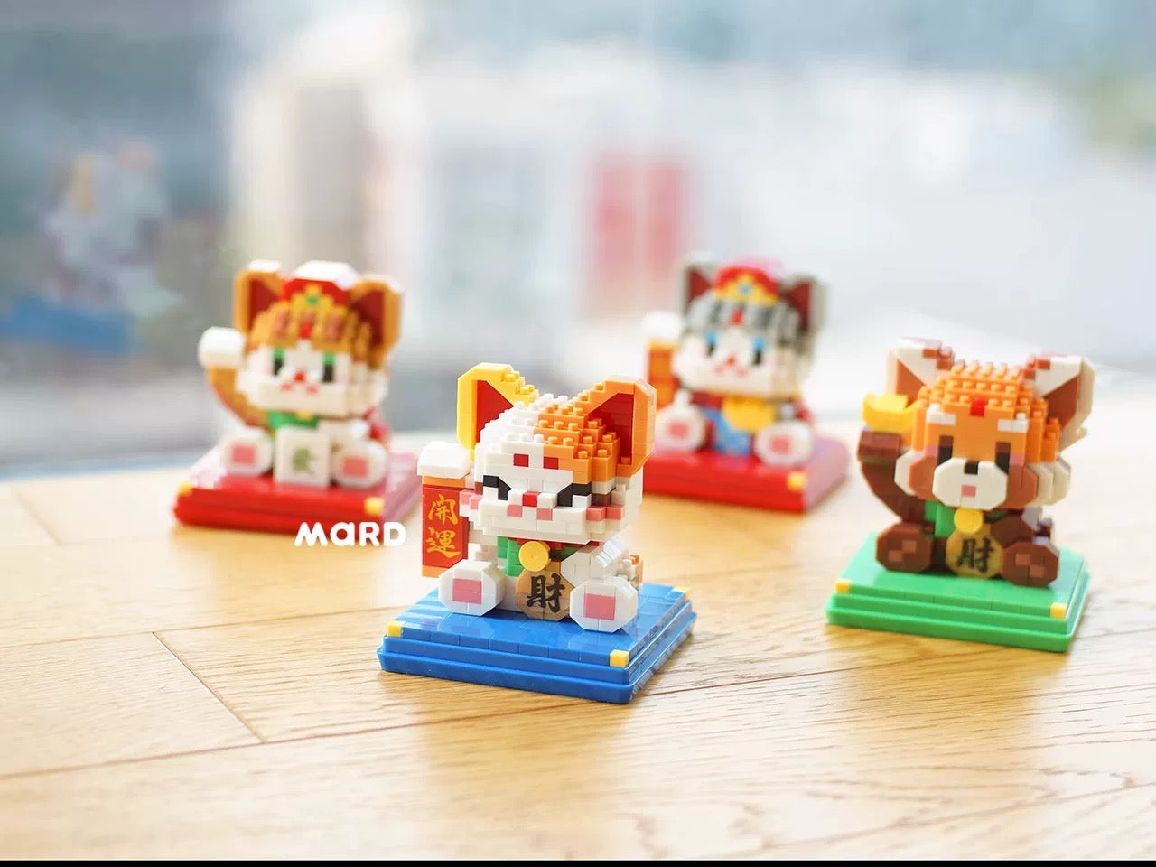 Mini Block Building Block Lucky Good Fortune with Cover | Cat Panda Red Panda - 3D Puzzle Micro Tiny Particle Assembly DIY Handmade Children Gift