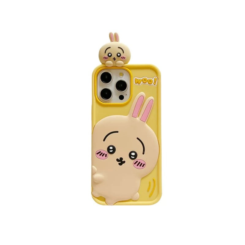Japanese Cartoon ChiiKawa Look at you Silicone | Chiikawa Hachiware Usagi - iPhone Case 15 14 13 12 Pro ProMax WinnieTheBirds Toy Shop