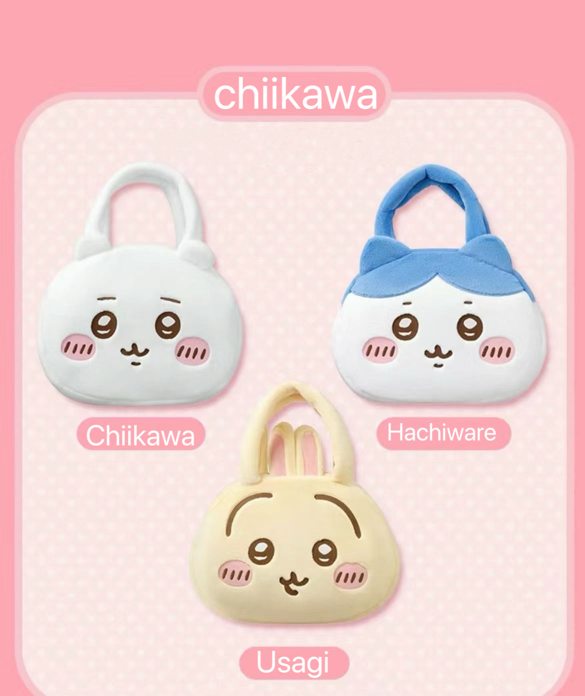 ChiiKawa X Miniso | ChiiKawa Hachiware Usagi Big Head Plush Bag - Kawaii items Room Decoration  WinnieTheBirds Toy Shop