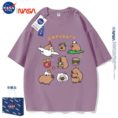 Cute Animals Capybara Style T-Shirt Series | Happy & Fun Daily Part2 - Kawaii Fashion Items for Child & Adult