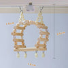 12x20cm Original Wooden Bridge Swings with Stars | Handmade Bird Toys Organic Bird Cages Accessories