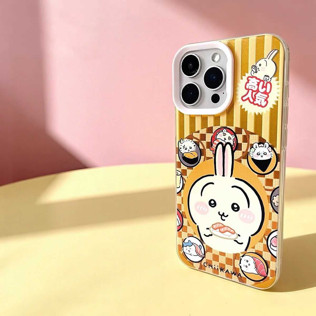 Japanese Cartoon ChiiKawa with Sushi Laser Case | Chiikawa Hachiware Usagi - iPhone Case 11 12 13 14 15 16 16e 17 17e Pro Promax