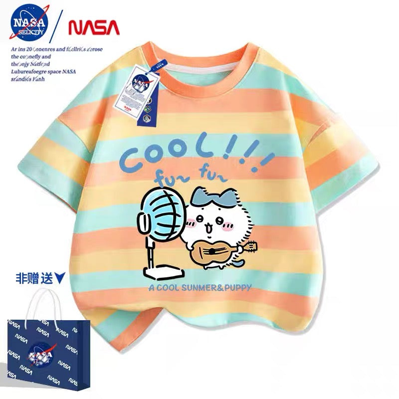 Japanese Cartoon ChiiKawa Casual Style T-Shirt Series | Hachiware with fans Part 2 - Kawaii Fashion Items