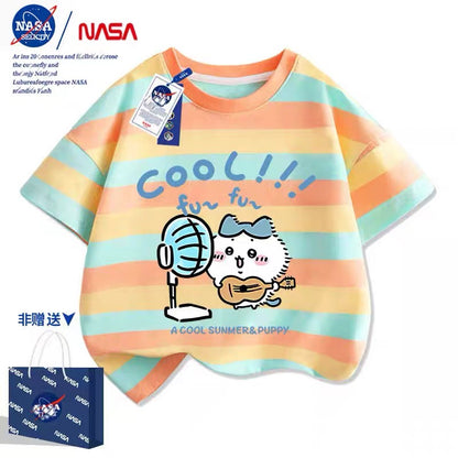 Japanese Cartoon ChiiKawa Casual Style T-Shirt Series | Hachiware with fans Part 2 - Kawaii Fashion Items