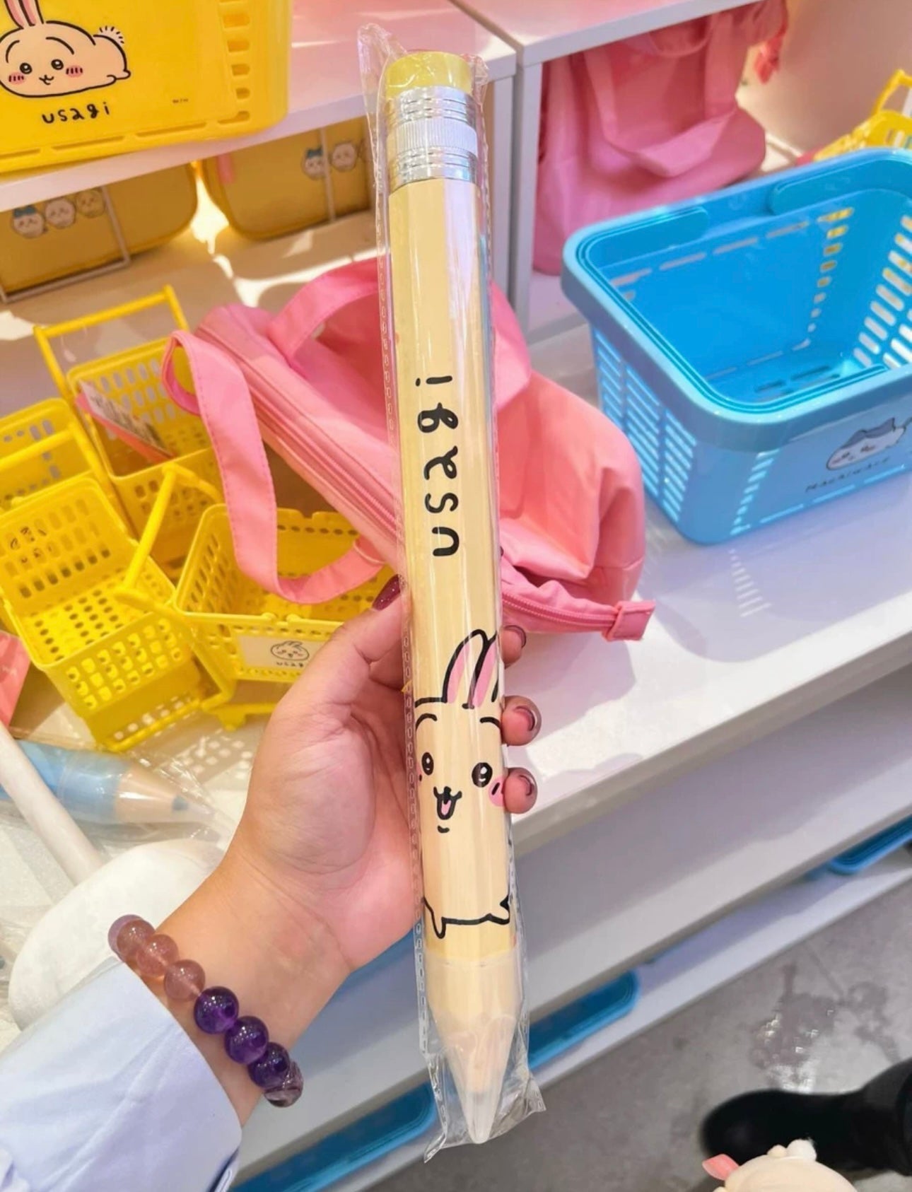 ChiiKawa X Miniso | ChiiKawa Hachiware Usagi Super Big HB Pencil - Kawaii items Room Decoration Stationery  WinnieTheBirds Toy Shop