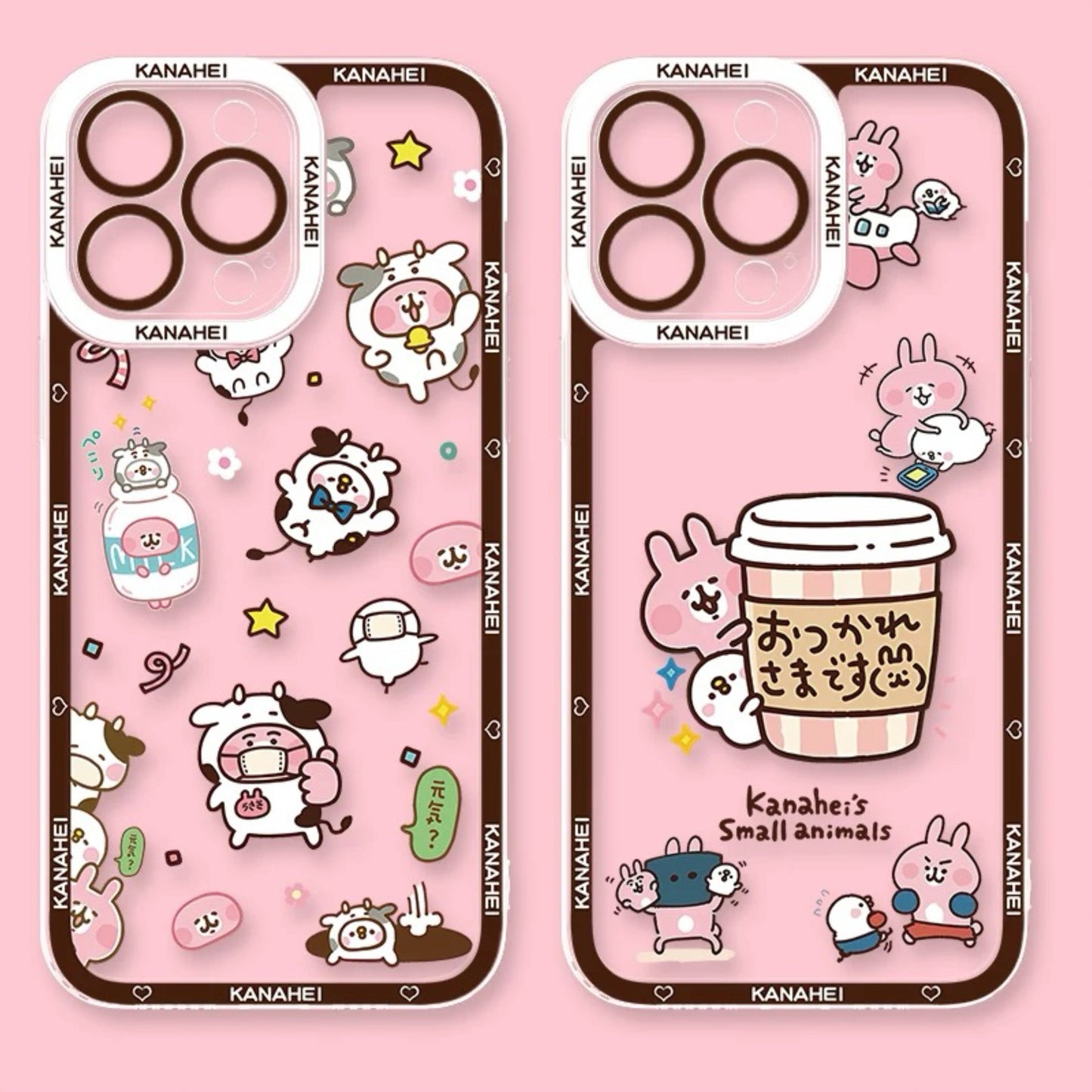 Japanese Cartoon Kanahei | Cow Milk & Coffee - iPhone Case 7 8 PLUS SE2 XS XR X 11 12 13 14 15 16 16e 17 Pro Promax 12mini 13mini