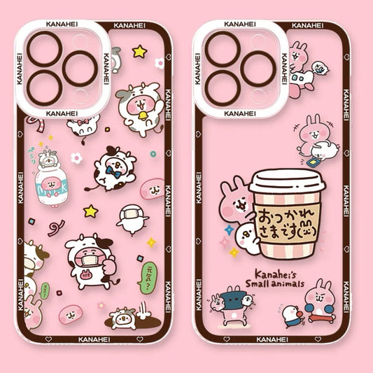 Japanese Cartoon Kanahei | Cow Milk & Coffee - iPhone Case 7 8 PLUS SE2 XS XR X 11 12 13 14 15 16 16e 17 Pro Promax 12mini 13mini