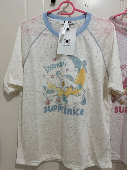 Korean Fashion Cute Cartoon Style T-Shirt Series | Bling Bling Embroidery Sweet Dream My Melody Cinnamoroll - Kawaii Fashion Items