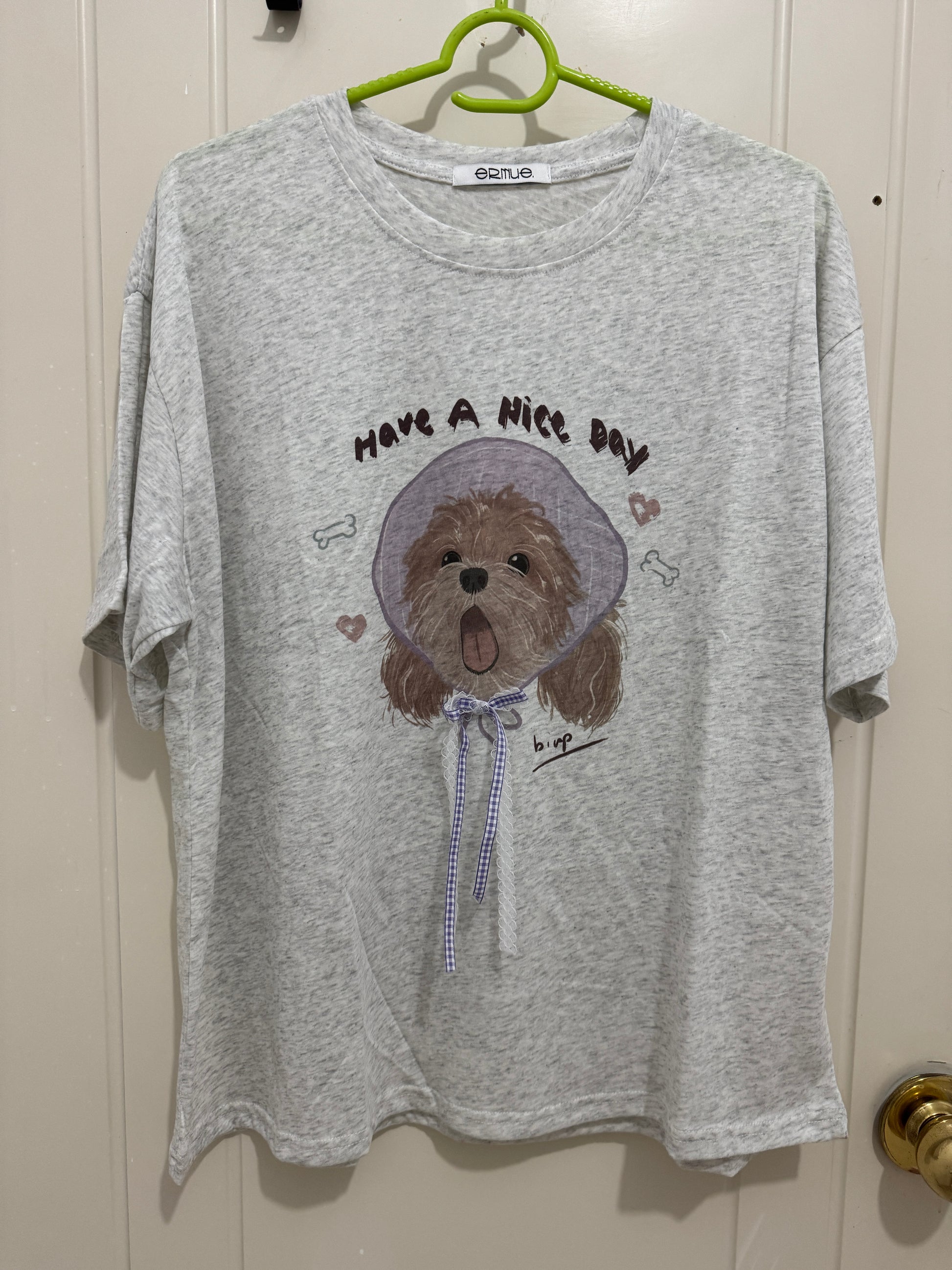 Korean Fashion Cute Animals Style T-Shirt Series | Poodle Have A Nice Day - Kawaii Fashion Items