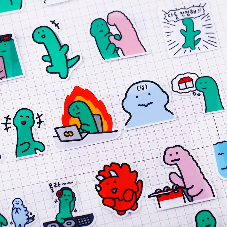 Set of 40 Pieces Cute Little Dinosaur Joguman | Stickers B - DIY Journal Craft Diary Art Scrapbook Laptop Luggage Decal Cute Animal Pack