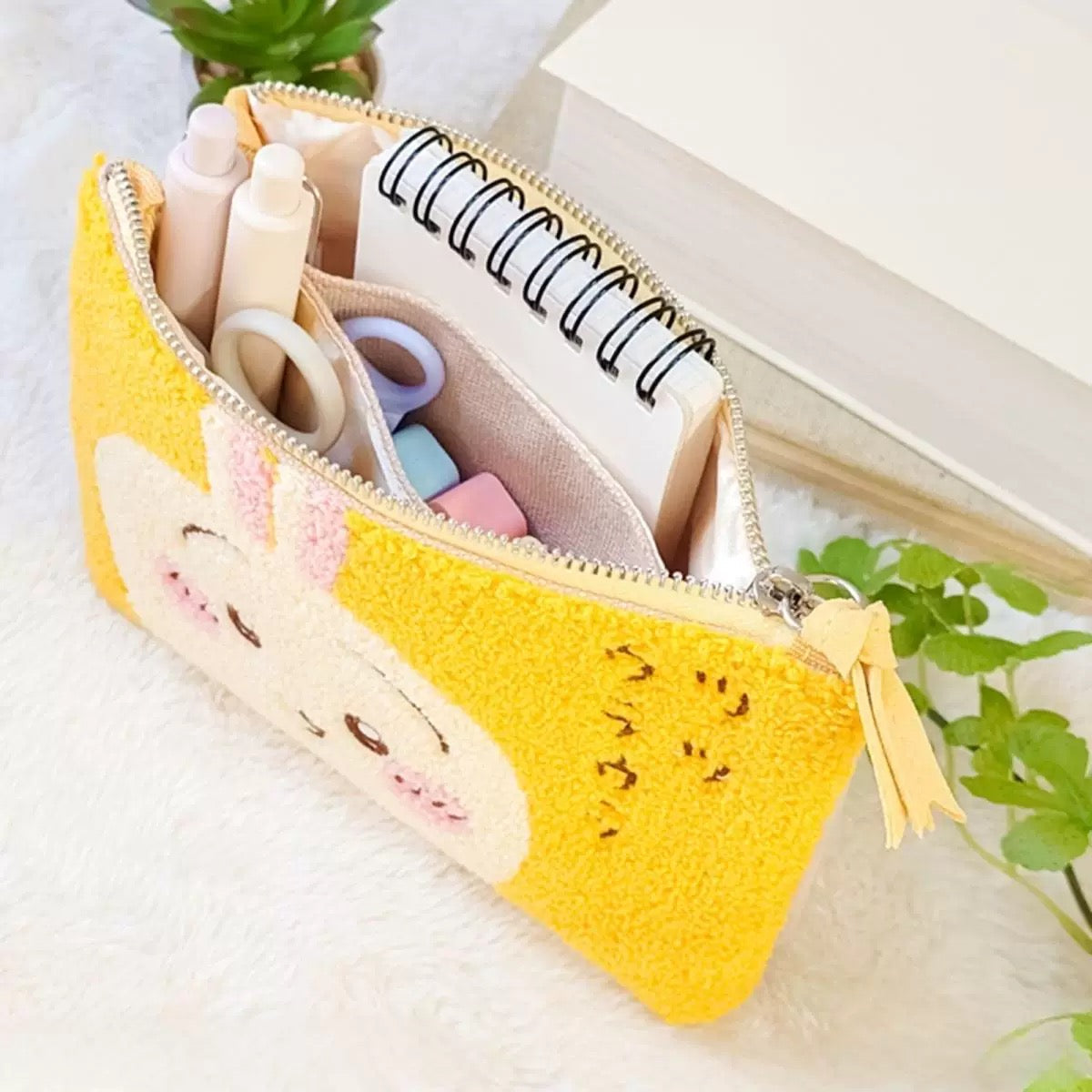 Japanese Cartoon Chiikawa Punch Needle Make Up Bag | ChiiKawa Hachiware Usagi Momonga Kurimanju Shisa Kani - Kawaii Plush Doll Purse Bag WinnieTheBirds Toy Shop