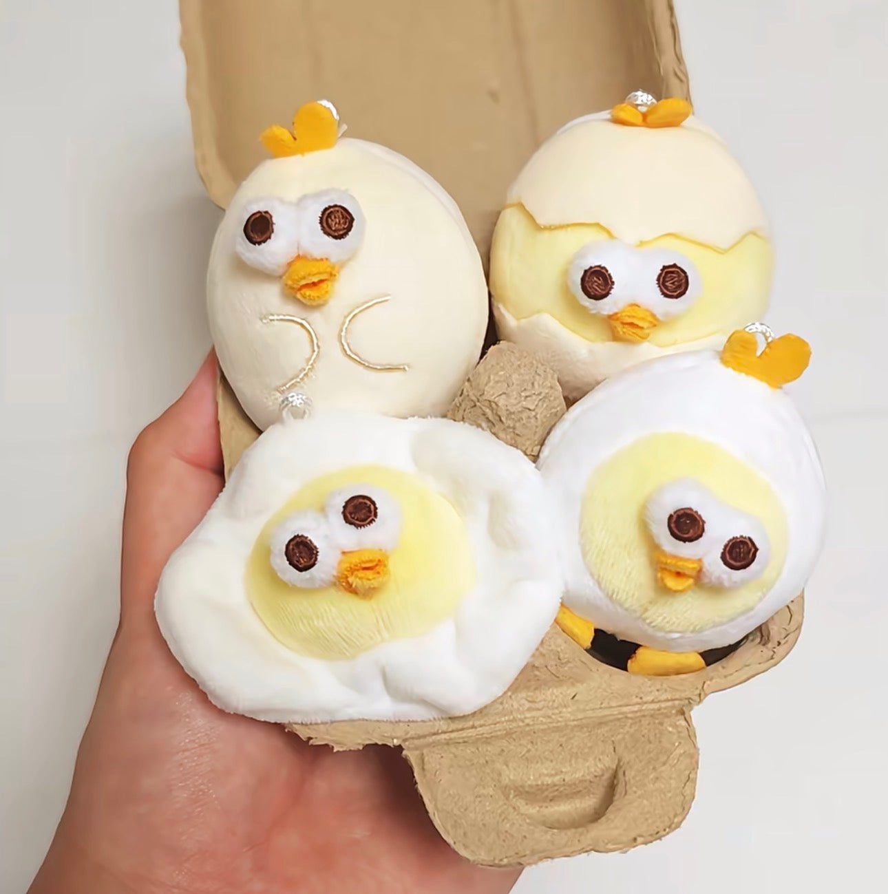 Lovely Chicken Fat Dundun Plush Doll Keychain | DunDun Eggs 4 Styles - Children Gift Animal Mini Plush Doll