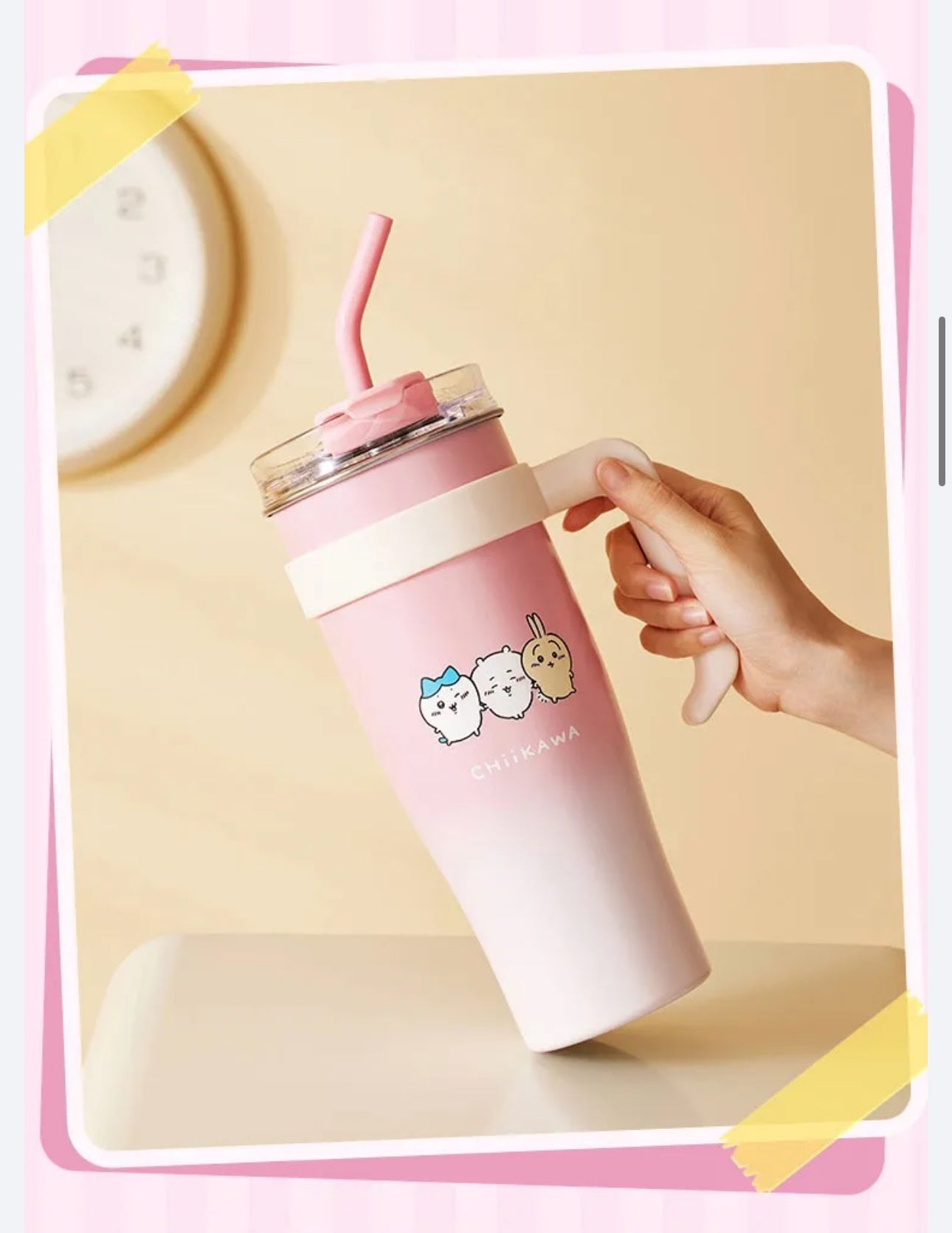 ChiiKawa X Miniso | Keep Cool Cup Tumbler with Straw - Kawaii Decoration Warm Cool Lovely Coffee Cup  WinnieTheBirds Toy Shop