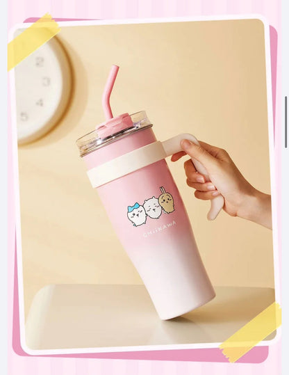 ChiiKawa X Miniso | Keep Cool Cup Tumbler with Straw - Kawaii Decoration Warm Cool Lovely Coffee Cup  WinnieTheBirds Toy Shop