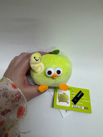 Lovely Chicken Fat Dundun Plush Doll Keychain | Vegipet Green Apple Chick - Children Gift Animal Mini Plush Doll