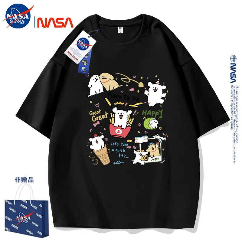 Cute Cartoon Doggie Maltese Puppy Style T-Shirt Series | Happy Puppy Tie Tie Part1 - Kawaii Fashion Items for Child & Adult