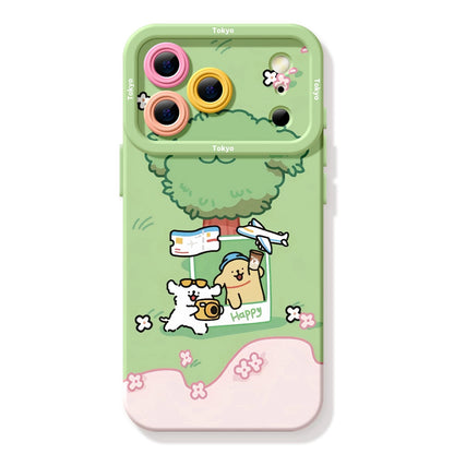 Cute Cartoon Doggie Maltese Puppy Silicon Phone Case | Sping Time Selfie with Strap - Phone Case Samsung Galaxy S26 S25 S24 S23 S22 S21 FE Ultra Edge