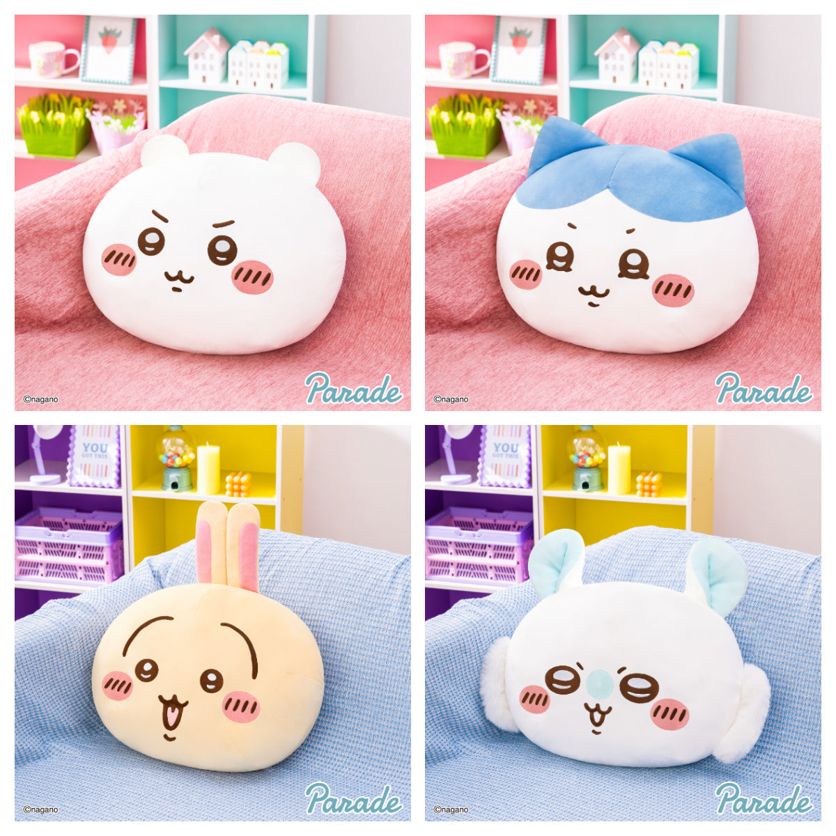 Japan ChiiKawa | ChiiKawa Hachiware Usagi Momonga Cute Icon Plush Doll Big Cushion - Kawaii items Room Decoration doll