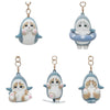 Miniso X Mofusand | Mofusand Cat in Shark Costume Cute Flocked Plastic Doll Keychain - Kawaii items Room Decoration