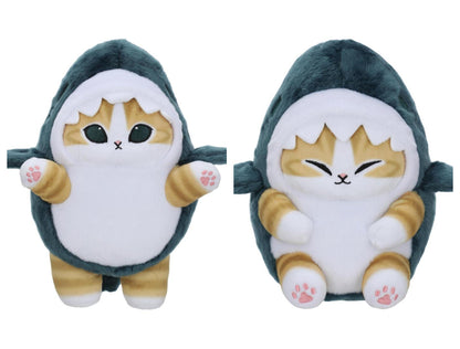 Miniso X Mofusand | Mofusand Cat in Shark Costume Standing and Sitting Cute Plush Doll - Kawaii items Room Decoration Doll