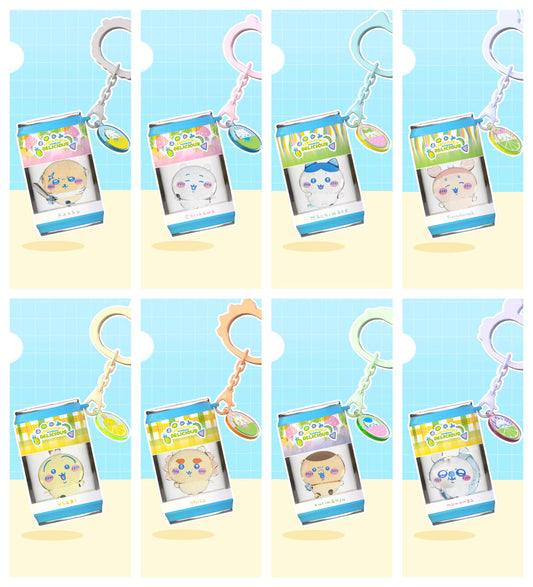 [予約] ちいかわ × MINISO フルーツマーケットシリーズ フルーツマーケット ソフトドリンク缶キーホルダー ブラインドボックス | ちいかわ ハチワレ うさぎ モモンガ 栗まんじゅう ラッコ シーサー カニ ソフトドリンク缶キーホルダー ブラインドボックス - かわいいアイテム お部屋の飾り ミステリーボックス